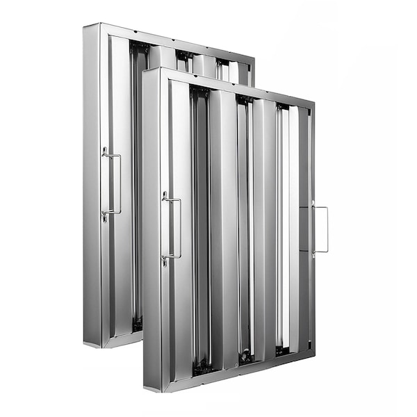 Amgood 16 in. x 20 in. x 2 in. Stainless Steel Hood Filter, 2PK SSHF-1620-2PK-Z - main