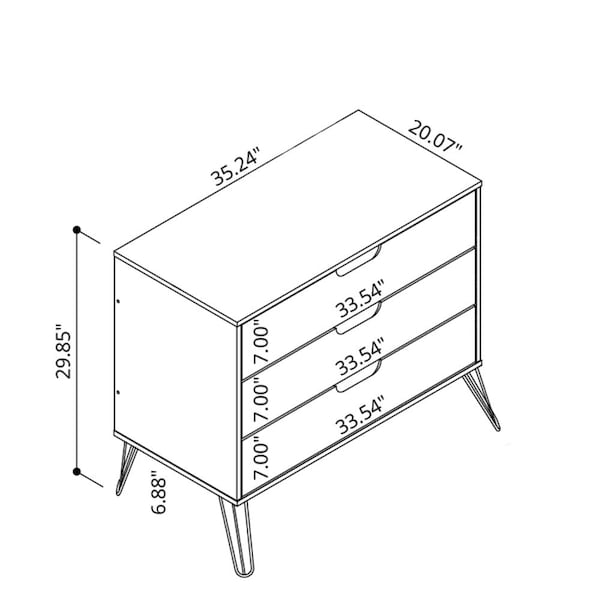 Manhattan Comfort Rockefeller 35" Dresser in Olive Green, 3-Drawer 103GMC9 - main