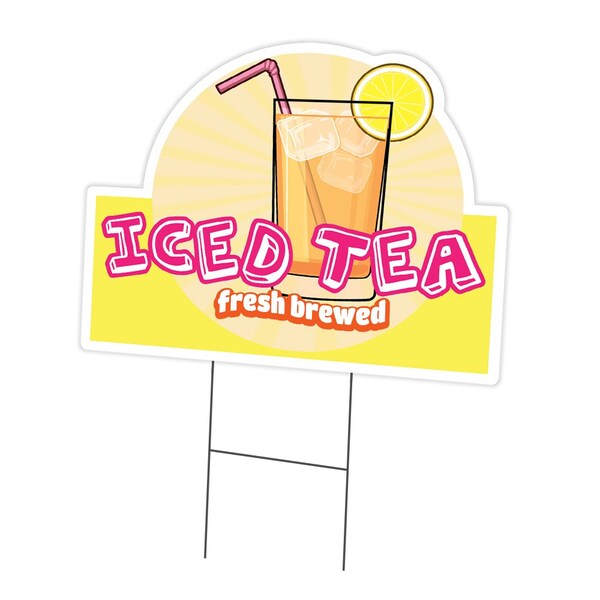 Signmission Iced Tea Yard Sign & Stake outdoor plastic coroplast window, C-DC-1824-Iced Tea C-DC-1824-Iced Tea - main