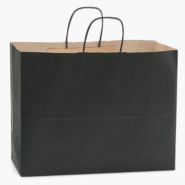 Nashville Wraps Black Recycled Kraft Bags, Vogue 16x6x12in, 25PK 24VTBK - main