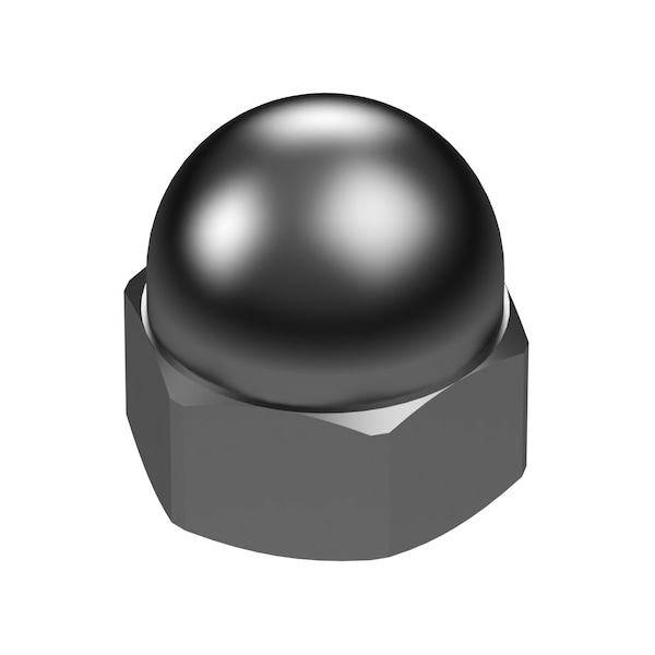 Huyett Two Piece Round Cap Nut, 5/8-11 in, Steel, Nickel Plated, 0.796 in H NUTC08-0625-0796SN - main