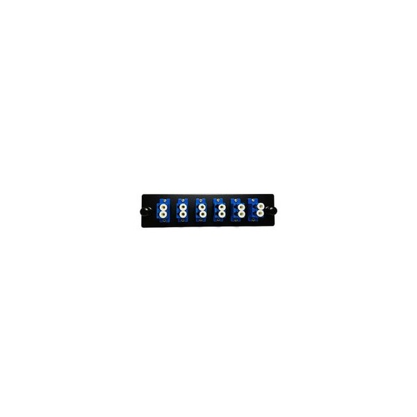 Cable Wholesale Fiber Distribution Panel Plate with 6 Blue LC/UPC Duplex Ports, Single Mode 61F2-01006 - main
