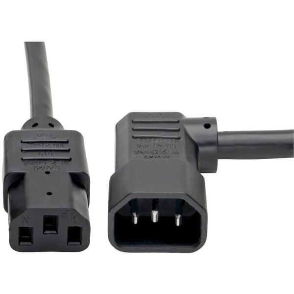 Eaton Tripp Lite Series Heavy-Duty PDU Power Cord, C13 to Left-Angle C14 - 15A, 250V, 14 AWG, 6 ft. P005-006-14LA - main