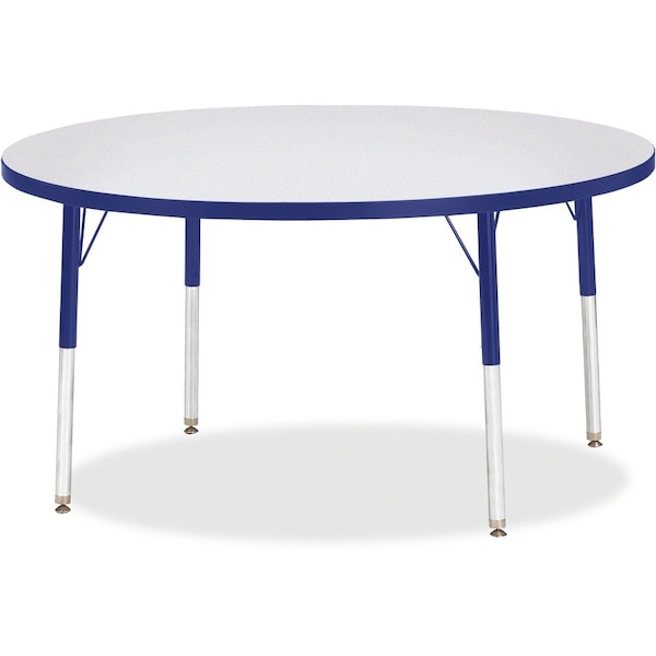 Jonti-Craft Berries Round Activity Table, 48 in. Diameter, A-height, Freckled Gray/Blue/Gray 6433JCA003 - main