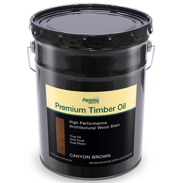 Premium Timber Oil 5 Gal Preserva Products, Ltd. Canyon Brown High Performance Architectural Wood Stain 70505 - main