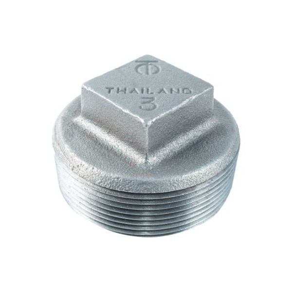 Msi Products 4in INDUSTRIAL Black Malleable Iron Square Head Cored Plug A2050064 - main