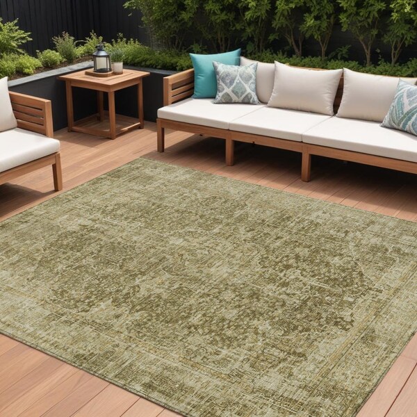 Homeroots 8' X 10' Brown And Beige Abstract Washable Indoor Outdoor Area Rug 616601 - main