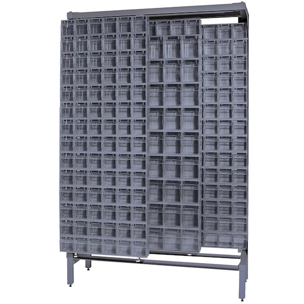 Quantum Storage Systems FREE STANDING SLIDER W/52 GRAY TILT BINS QS-305306-52GY - main