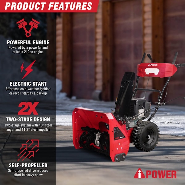 Aipower 24 in 2-Stage Gas Snow Blower ASB24 - main