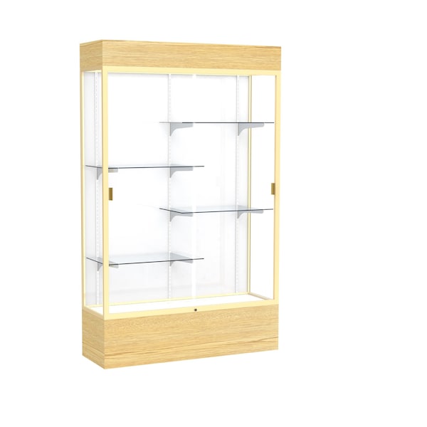 Ghent Lighted Floor Display Case 48x80x16, White 2174WB-GD-LV - main