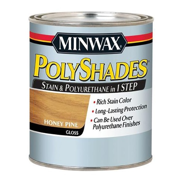 Minwax 1/2 Pt Minwax 21410 Honey Pine PolyShades Wood Stain And Polyurethane Gloss 21350 - main