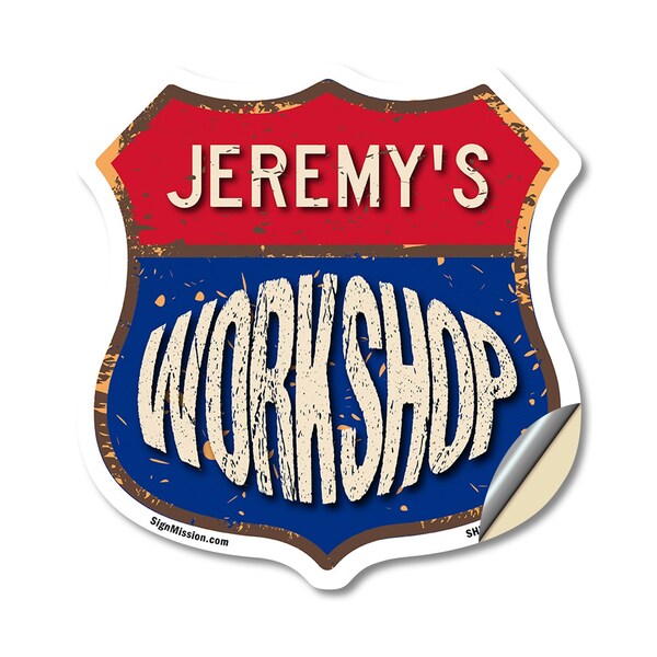 Signmission Jeremy's Workshop, 12 Inch X 12 Inch, Vinyl Decal SHI-D-12-489-JEREMY - main