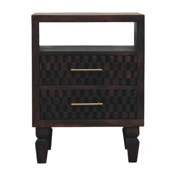 Homeroots 24" Brown Solid Wood Two Drawer Nightstand 719630 - main