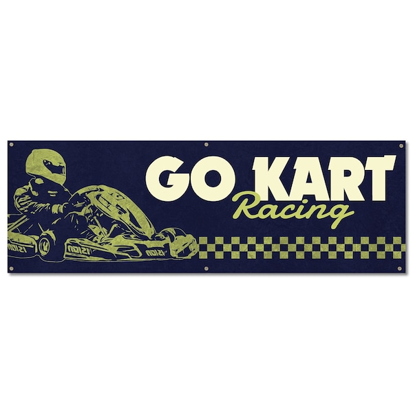 Signmission Go Kart Racing, 24 Inch, Banner B-72-30382 - main