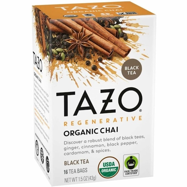 Tazo Regenerative Organic Chai Black Tea Bag, Black Tea, Caffeinated, Organic, 6PK TAZ00305 - main