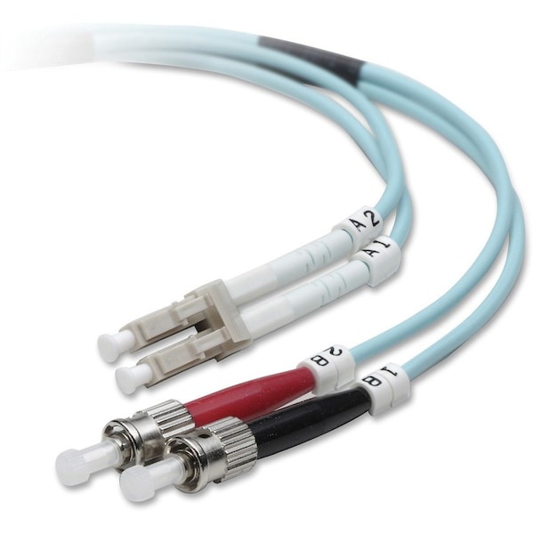 Belkin Fiber Optic Patch Cable - LC Male - ST Male - 9.84ft - Aqua F2F402L0-03M-G - main