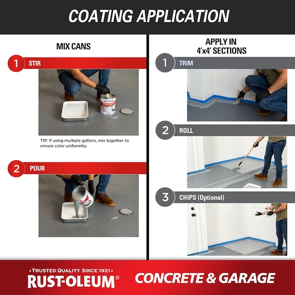hu⭐︎ Rust-Oleum 1 gal Concrete and Garage Floor Paint, Satin
