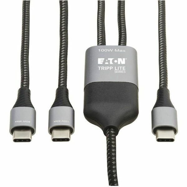 Eaton EATON 2-in-1 USB-C Charging Cable M/2xm, 100w Pd Charging, 6 Ft. 1.8 M U420P-2X6-100W - main