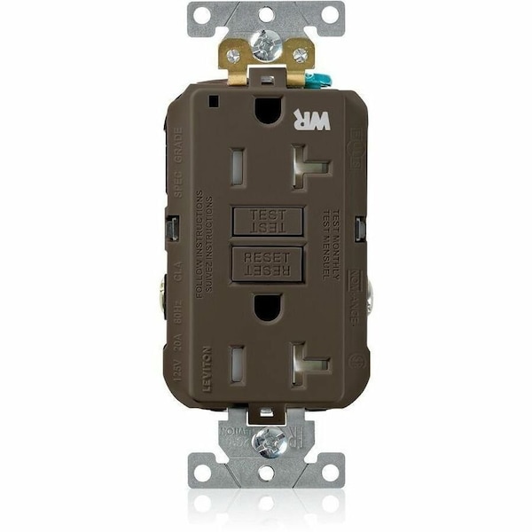 Leviton SmartlockPro GFCI 20A WR/TR/PI Brown G5362-WT - main