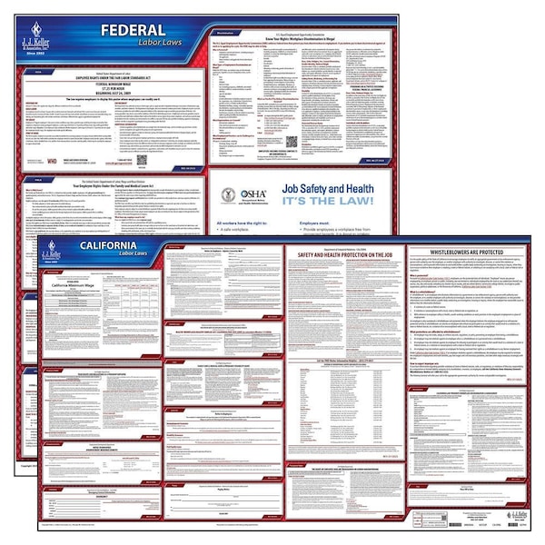 Jj Keller Labor Law Poster, 40" H, English 44033 - main