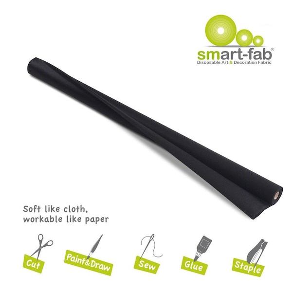 Smart-Fab Disposable Art & Decoration Fabric, Black, 48" x 40ft Roll 1U384804020 - main