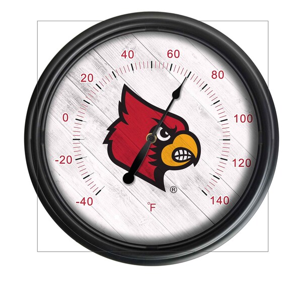 Holland Bar Stool Co University of Louisville Indoor/Outdoor LED Thermometer ODThrm14BK-08Lville - main