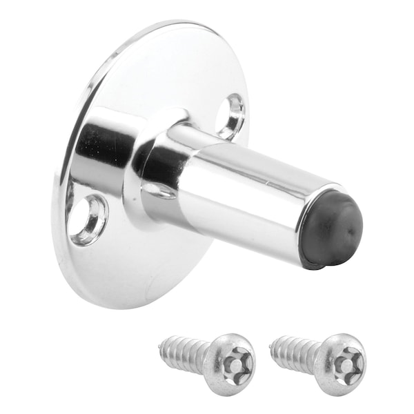 Prime-Line Door Stop, 2 in. Projection, Zamak (Cast Construction), Chrome Plated Finish (Single Pack) 656-6638-T - main