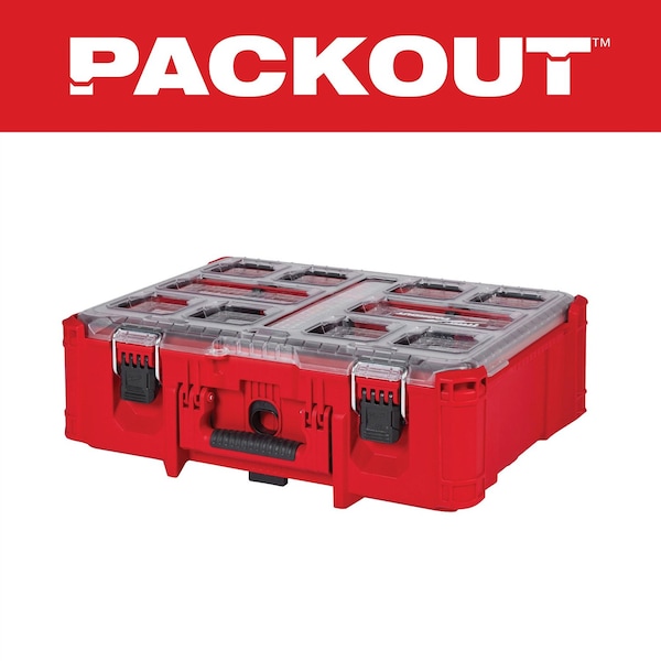 Milwaukee Tool Deep Compartment Box with 2 compartments, Plastic
