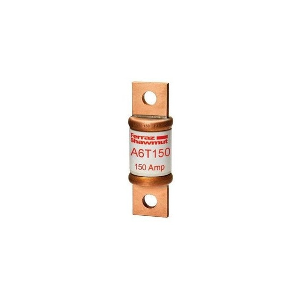 Ferraz Shawmut 1.07in x 3.26in, 600 VAC/300 VDC, 150 A, 200 kA AC/100 kA DC Interrupt, GMG Body, Copper Blade A6T150 - main