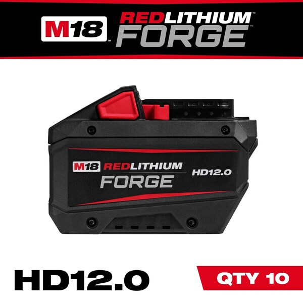 Milwaukee Tool Cordless Battery, 12 Ah, Li-Ion, 18V DC 48-11-1814 - main