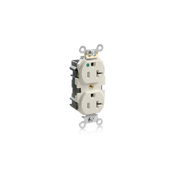 Leviton Lev-Lok Hospital Grade Duplex Receptacle, 20 Amp, 125 Volt M8300-HT - main