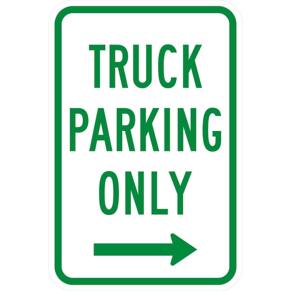 Lyle Truck Parking Only with Right Arrow, 12x18, Non-Reflective, White G-4772-NA_12x18 - main