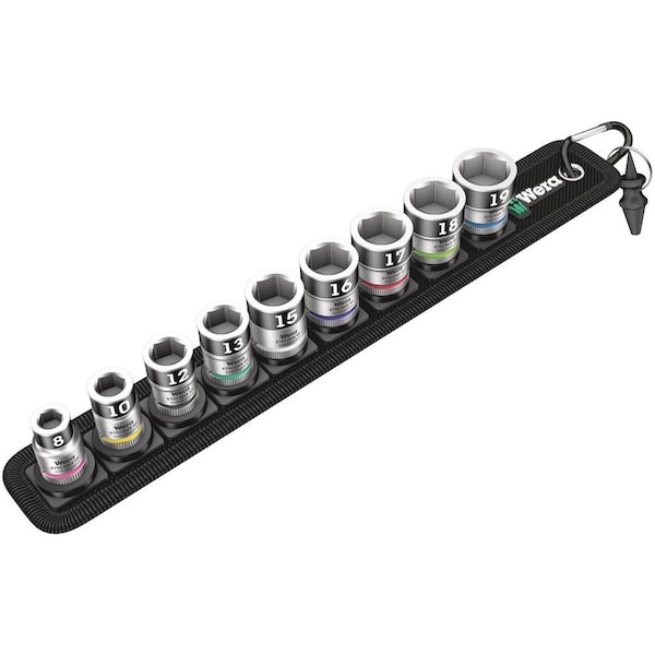Wera Belt B 1 Zyklop socket set with holding function, 3/8 in drive, 10 pieces 5003970001 - main