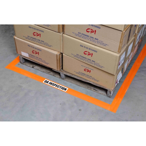 Brady Marking Tape Roll - Abrasion Resistant Vinyl, Solid Color, Yellow, 4in, 108PK 102838 - main