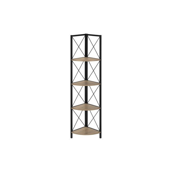 Homeroots 59" Taupe Metal Corner Bookcase 489786 - main