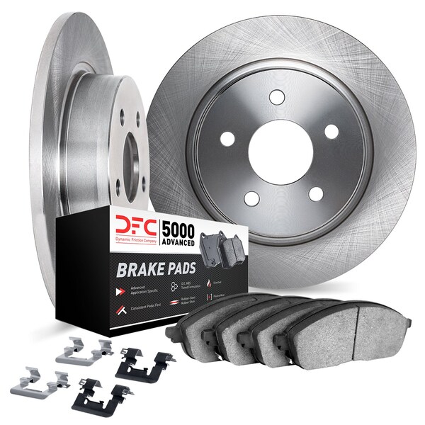 Dynamic Friction Co DFC Brake Rotor with 5000 Brake Pads and Hardware Kit 6512-76533 - main