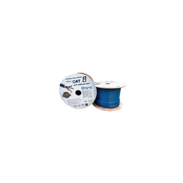 Cable Wholesale Bulk Cat8 Blue S/FTP Ethernet Cable, Solid, 23AWG, 40Gbps - 2000MHz, 500 Feet, Spool 13X8-561NF - main