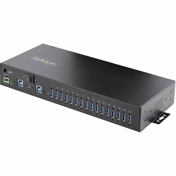 Startech.Com 16-PORT INDUSTRIAL USB 5GBPS HUB WITH POWER ADAPTER, METAL ENCLOSURE, MOUNTABLE, S5G16AINDS-USB-A-HUB - main