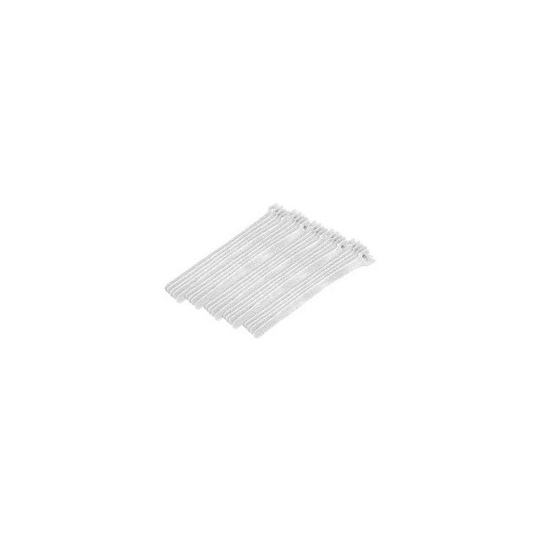Cable Wholesale White Hook and Loop Cable Strap w/ Eye, 0.50 inch x 8 inch, 25 Pack 30CT-09180 - main