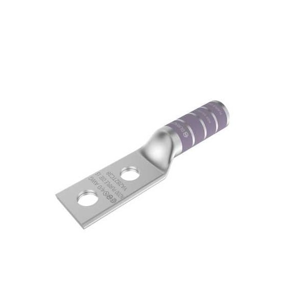 Burndy 4/0 AWG, CU, 2 Hole, 3/8 Stud, 1 IN Spacing, Long Barrel YA282TC38 - main