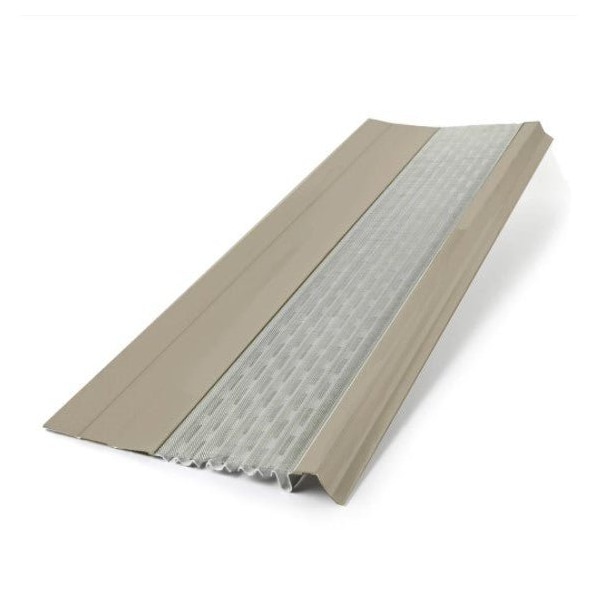 Waterlock Micromesh Flat Aluminum/SS Gutter Guard, Clay, 100ft WM-FLT-100-CLY - main