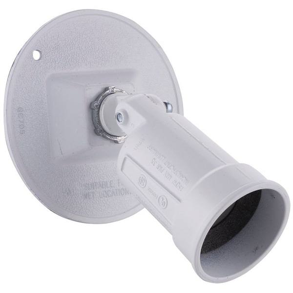 Hubbell Cover, 3-21/64 in L, 4-1/8 in W, Round, Metal, Gray, Powder-Coated 5624-1 - main
