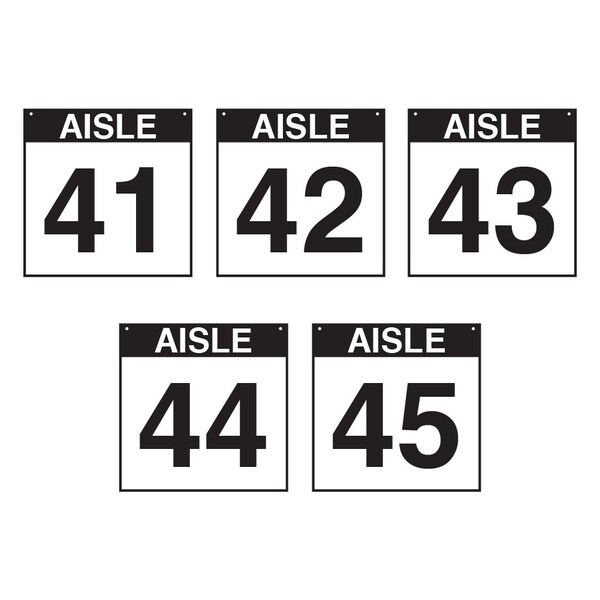 5S Supplies Warehouse Aisle 41-45 Sign - 8in x 8in - SINGLE - NONE - PVC AISLE-41-45-8X8-SINGLE-NONE - main