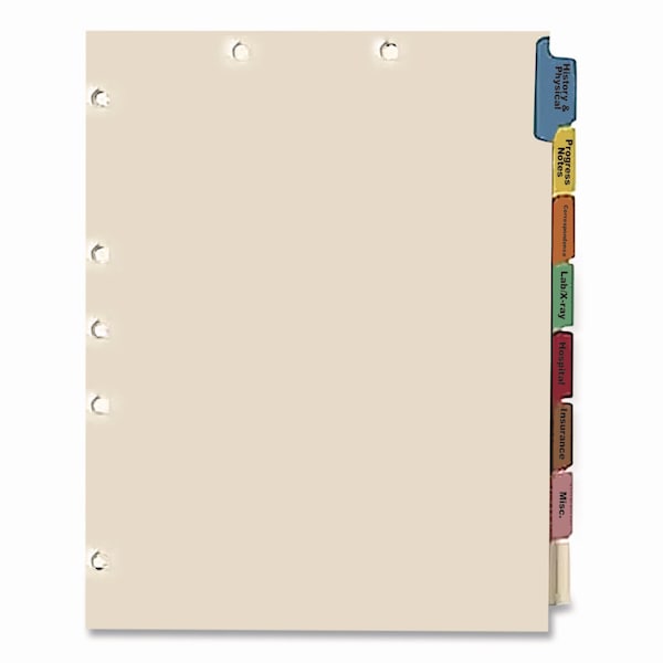 Medical Arts Press Side Tab Medical Chart Indexes, 8-Tab, Assorted Medical, 11 x 8.5, Manila, 50PK 30227 - main