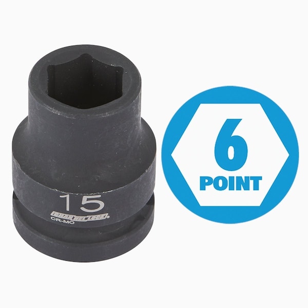 Channellock Metric 1/2'' Drive 6-Point Shallow Impact Driver Set, 8-Piece 357936 - main