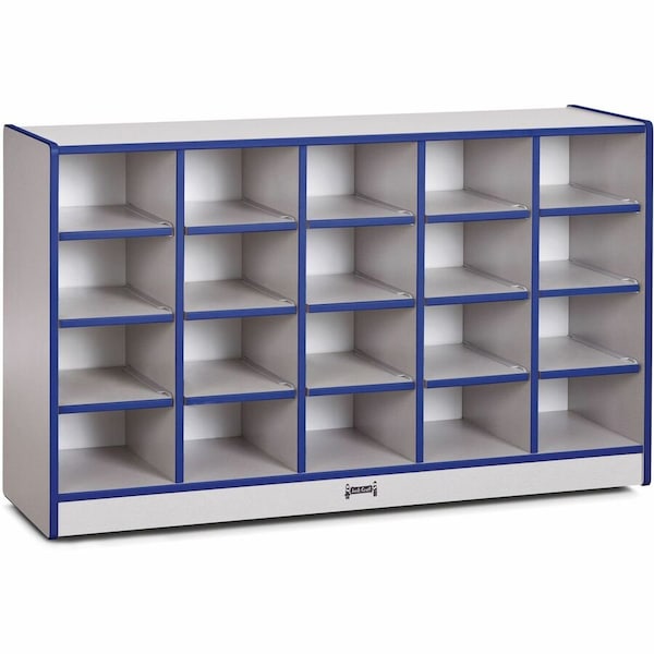 Jonti-Craft Rainbow Accents 20 Cubbie-Tray Mobile Storage, without Trays, Blue 0420JCWW003 - main
