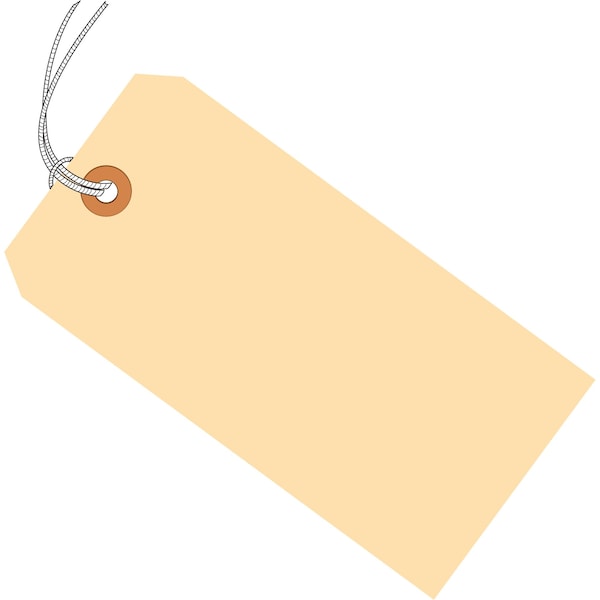 Non-Branded 5 3/4 x 2 7/8in 13 Pt. Manila Shipping Tags - Pre-Strung, 100PK G10072100PK - main