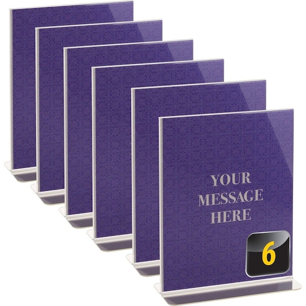 Officemate Vertical Sign Holder - 8.5in Width x 11in Height - 8.50in Holding Width x 11in Holding Height, 6PK 23063 - main