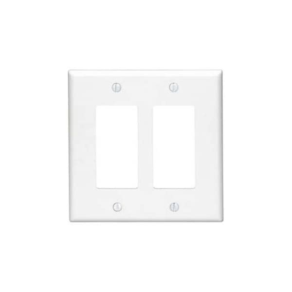 Leviton Wall Plate, Duplex Outlet, White, Nylon PJ262-W - main