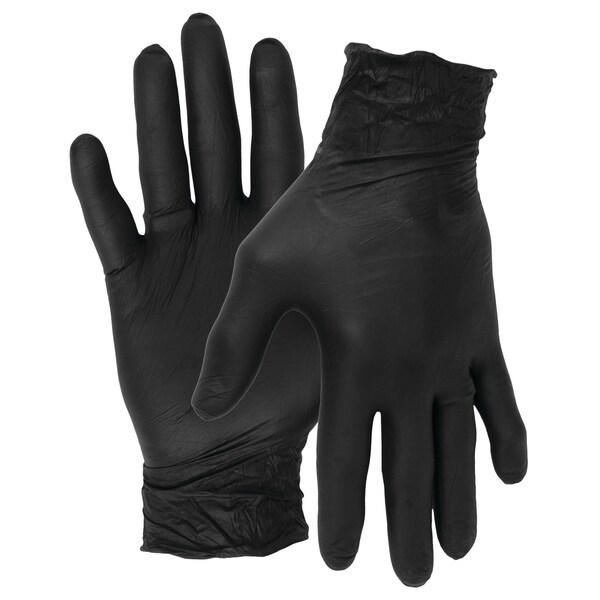 Performance Tool Disposable Gloves, 3.5 mil Palm, Nitrile, M, Black W89011 - main